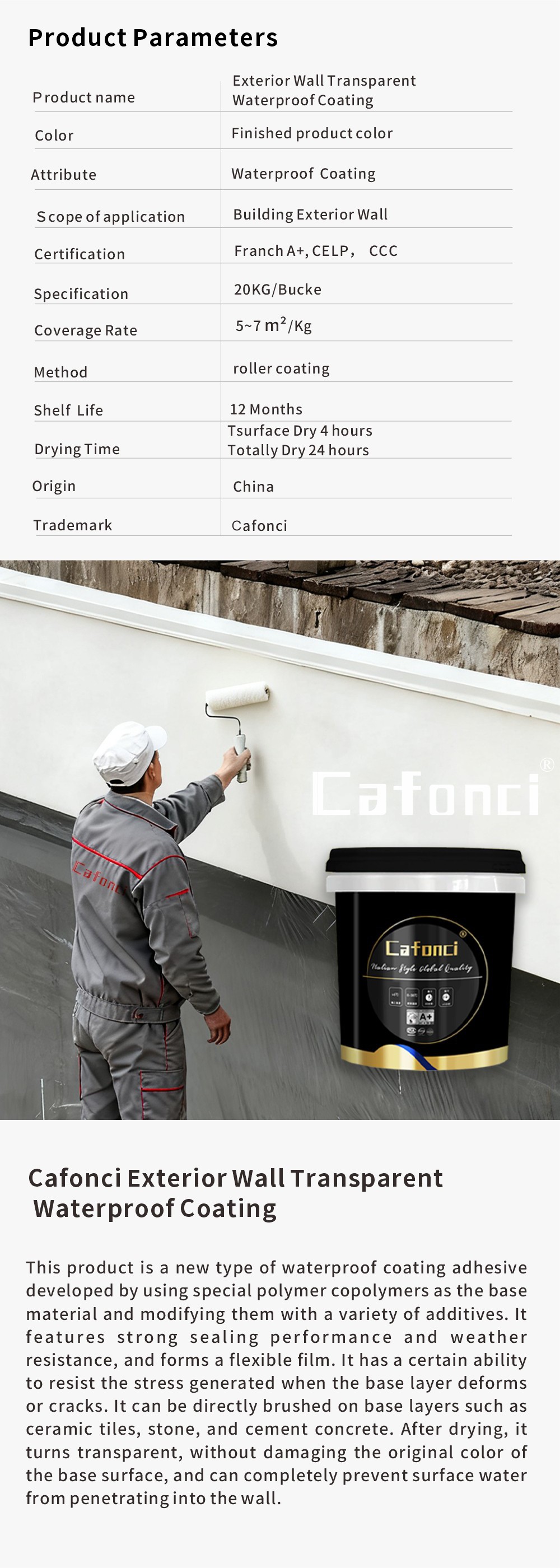 cafonci Transparent Waterproof S