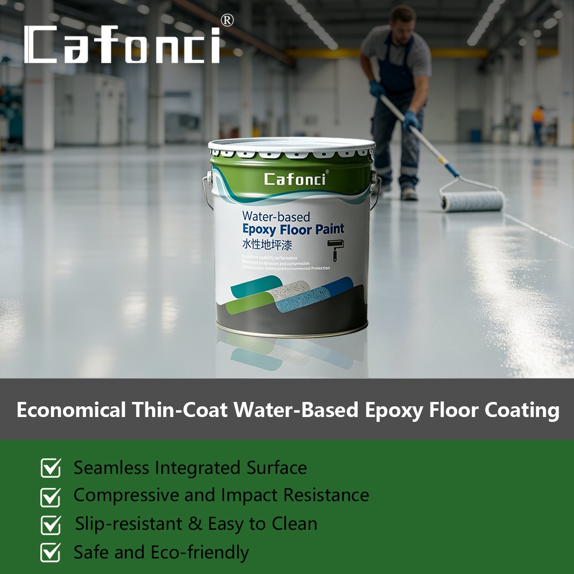 Cafonci Economical Thin-coat Water-based Epoxy Floor Coating