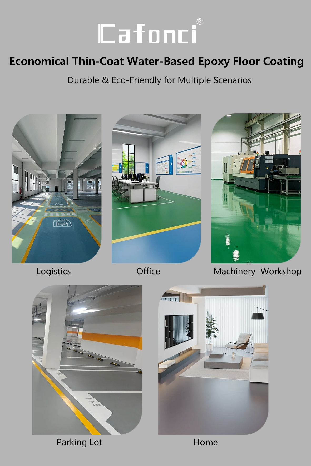 Cafonci Economical Thin-coat Water-based Epoxy Floor Coating(Image3)